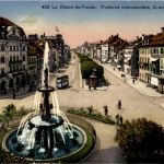La Chaux de Fonds - Fontains monumentale et Av Leopold Robert