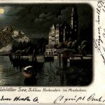 Schloss Hertenstein im Mondschein - Litho