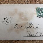 Basel - Alte Rheinbrücke mit Lorbeerkranz und Schleife