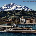 Luzern - Bahnhof und Pilatus und Schiff Stadt Luzern