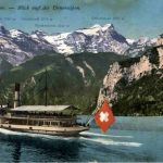 Blick auf die Urner Alpen mit Schiff