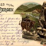 Gruss aus den Bergen - Litho