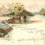 Gruss aus Brunnen - Litho