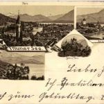 Gruss vom Thunersee - Oberhofen Spiez - Litho