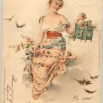 Frau mit Vöglen