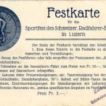 Luzern - Festkarte - Sportfest des schweiz. Radfahrer Bundes