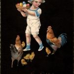 Frohe Ostern - Kind mit Geflügel - Chicken
