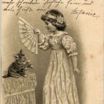 Kind mit Katze - Prägekarste