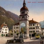 Altdorf - Dorfplatz mit Tram