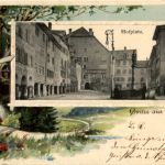 Gruss aus Wil - Hofplatz - Litho
