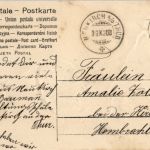 Engel mit Schwalben - Prägekarte