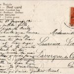 Engel mit Briefkasten - Prägekarte