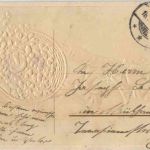 Kind mit Pilz - Prägekarte