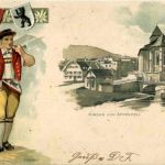 Kirche von Appenzell - Litho Prägekarte