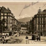 Geneve - Rue deu Mont Blanc mit Tram