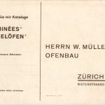 Werbekarte W. Müller Zürich