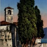 Brissago- chiesa e cipressi