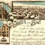 Gruss aus Biel - Litho im Winter