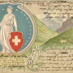 Helvetia - Prägekarte Litho