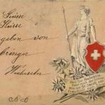 Helvetia - Prägekarte Litho