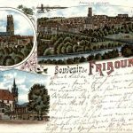 Gruss aus Fribourg - Litho
