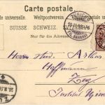 Gruss aus den Bergen - Postkutsche - Litho