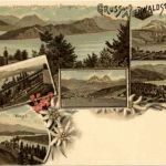 Gruss vom Vierwaldstättersee - Vitznau - Litho