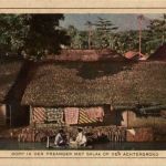 Dorp in den Preanger met Salak op den Achtergrond