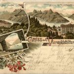 Gruss vom Vierwaldstättersee - Axenstein - Litho