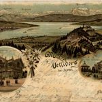 Gruss vom Uetliberg bei Zürich - Litho