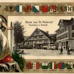 Gruss aus St. Peterzell - Prägekarte Litho