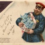 Briefträger - Neujahr - Litho