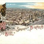 Gruss aus Biel - Litho mit glitter