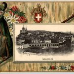 Lausanne - Litho Prägekarte