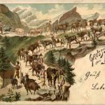 Gruss aus den Bergen - Litho