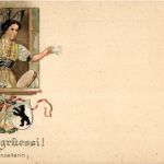 Gott grüessi - Litho - Prägekarte