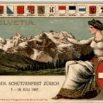 Zürich - Schützenfest 1907 Litho - Prägekarte