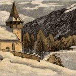 Bergkirchlein - Künstlerkarte E. Schlatter