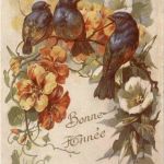 Neujahr - Künstlerkarte Vögel