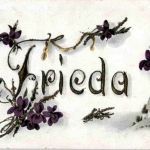 Karte mit Namen Frieda