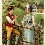 Appenzell Trachten - Litho - Prägekarte