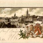 Gruss aus Strasbourg - Kleberplatz - Litho