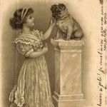 Kind mit Hund - Prägekarte