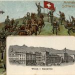 Thun - Kaserne - Litho - Prägekarte