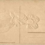 Elsässerin - Spinnrad mit Stoff - Prägekarte