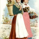 Alsacienne et Lorraine - Prägekarte mit Stoff