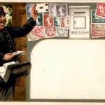 Postbote - Briefmarken - Litho