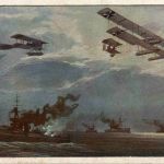 Wasserflugzeuge über der englischen Flotte