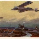 Militärdoppeldecker an der Marne