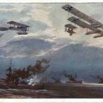 Wasserflugzeuge über der englischen Flotte